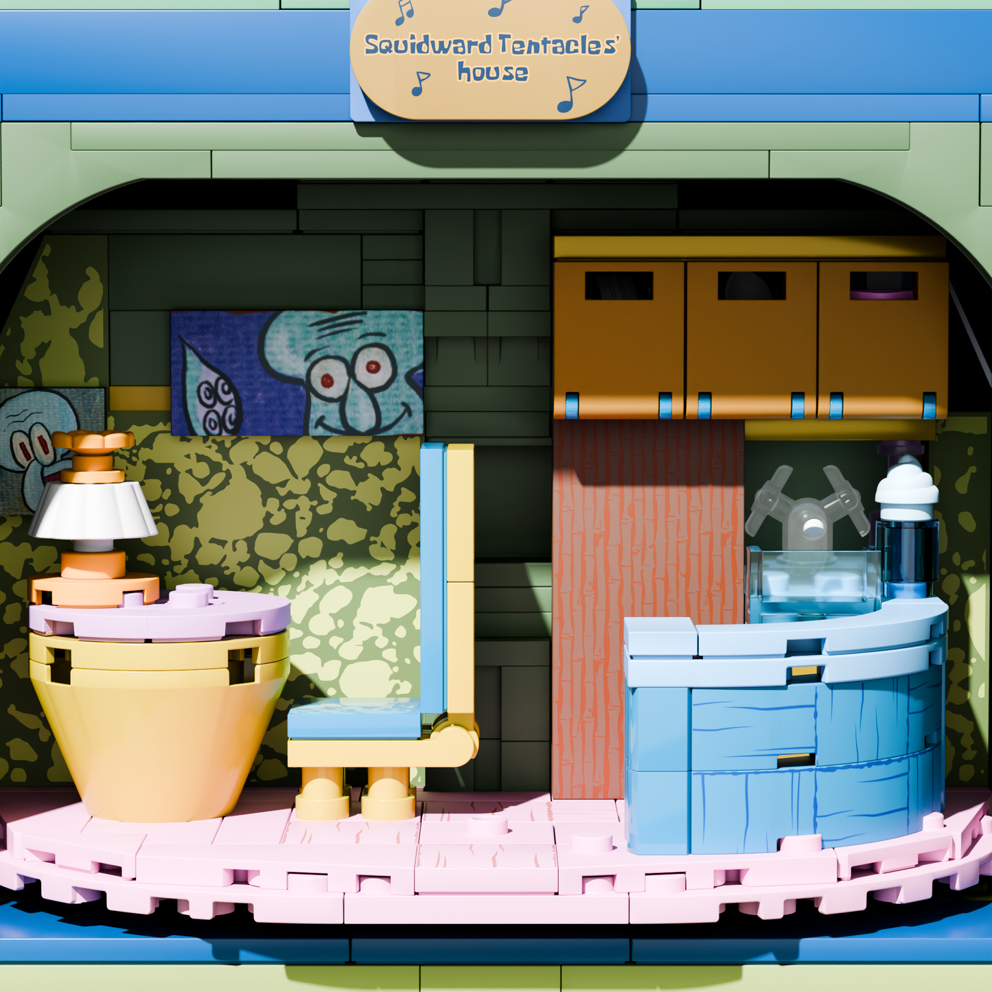 SpongeBob - Squidward’s Stone House (1,577-piece, 5 rooms, 13 inches high)