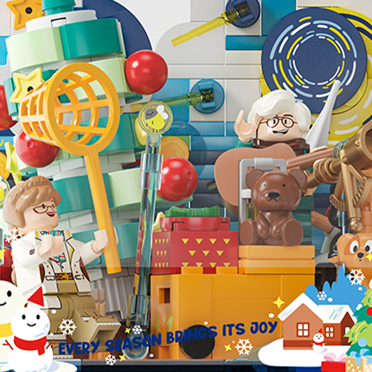 【Free Shipping+Special Gift】Camping Day bundle – Complete Collection (4-in-1 Romantic Brick Diorama Set)