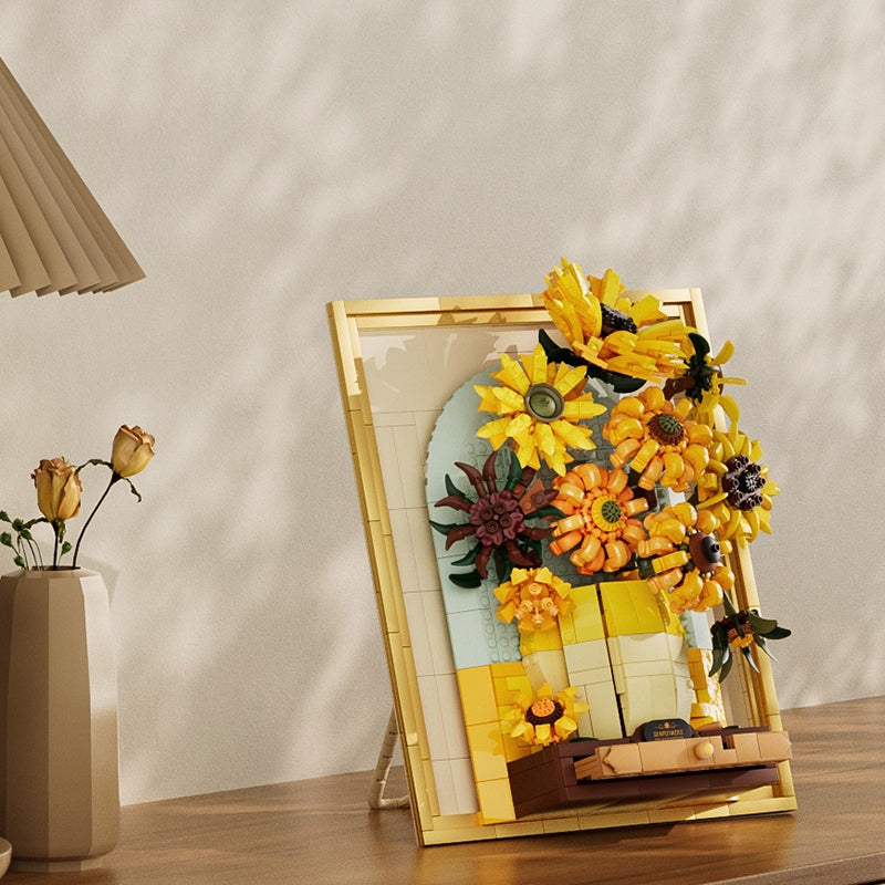 Van Gogh – Sunflowers 3D Brick Painting with Light & Drawer