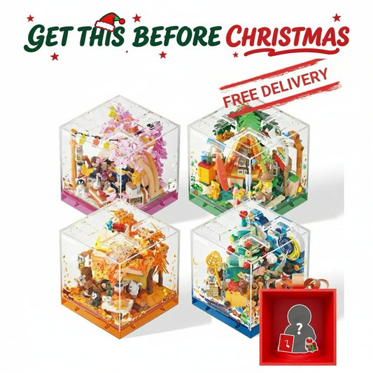 【Free Shipping+Special Gift】Camping Day bundle – Complete Collection (4-in-1 Romantic Brick Diorama Set)
